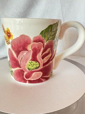 Color Peony Floral 4.5" Coffee Tea Mug by Maxcera Discontinue Rare